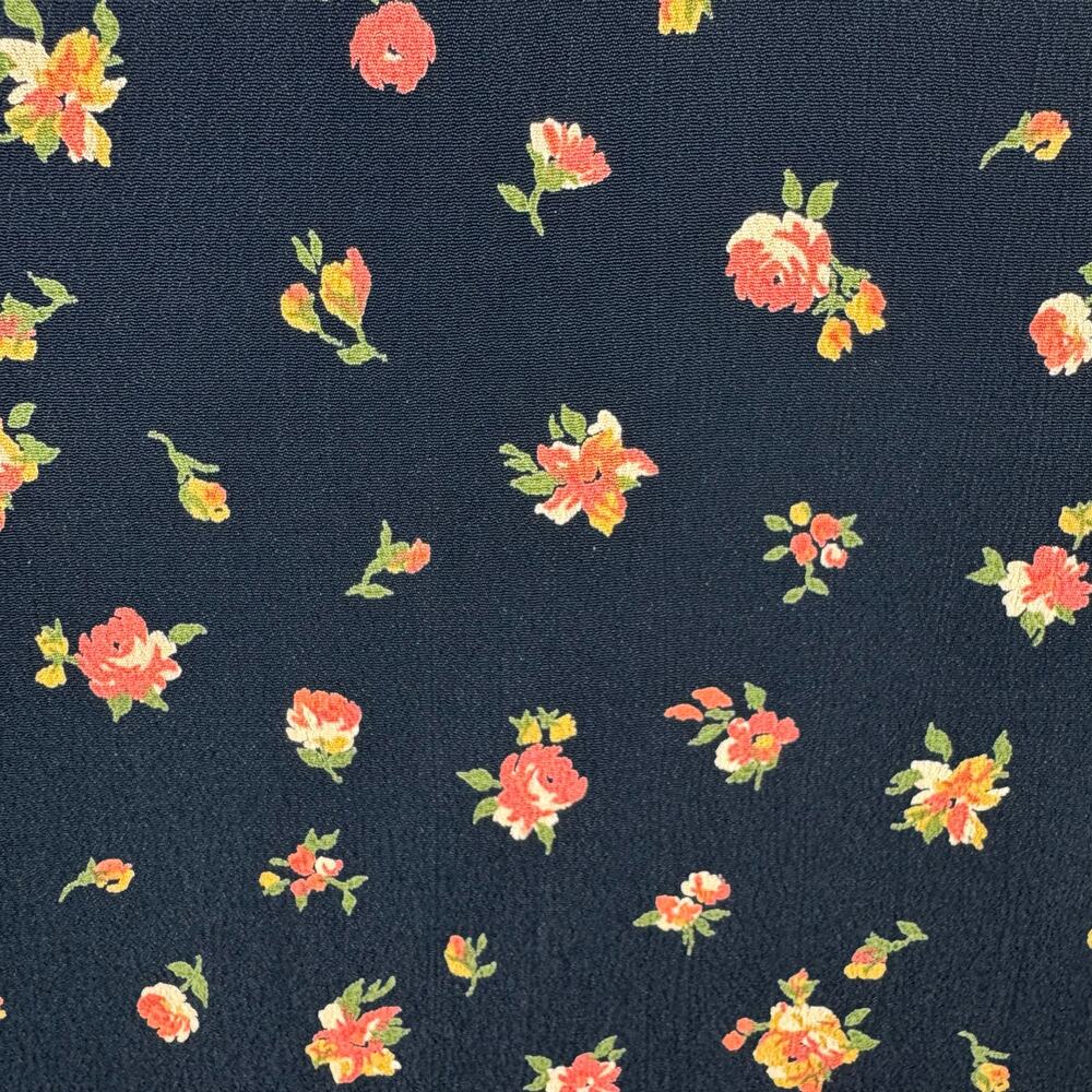 JH Collectibles NWT Vtg Union Made in USA Black Floral Short Sleeve Blouse Sz 12 - Picture 3 of 9